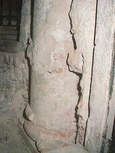 Exposed pillar in the church