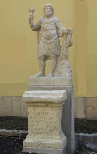 Synthetic resin copy in front of the Roman Museum in Tulln