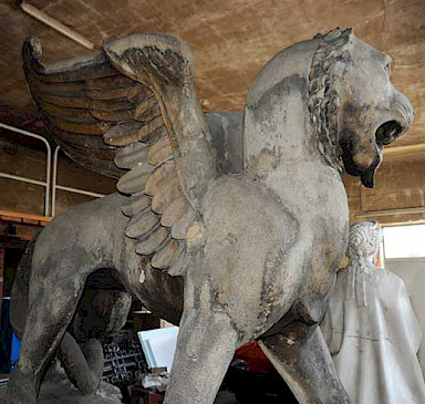 Storage and pre-state of the Lion of St. Mark