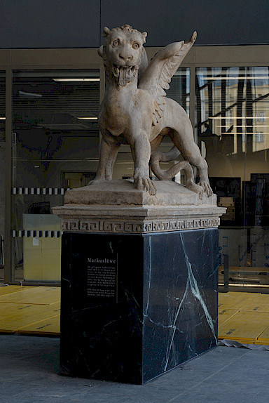 Lion of St. Mark on his new place in the entrance hall