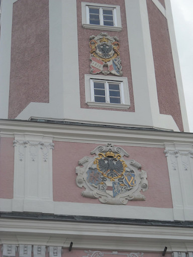 Reichsadler mit goldenem Vlies, Stadtwappen, Kartusche 1816