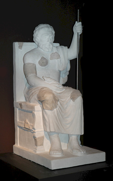 Jupiter Dolichenus on throne, Carrara marble, 4th century AD